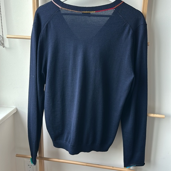 Paul Smith Women’s Navy Merino Wool V Neck Sweater 🐑 - Picture 5 of 6